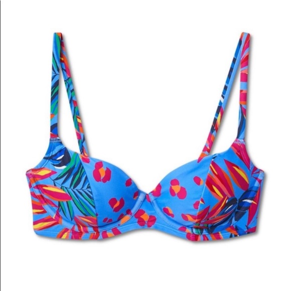 tabitha brown Other - Tabitha Brown High Waist Leopard Tropical Floral Bikini Top NWT Target